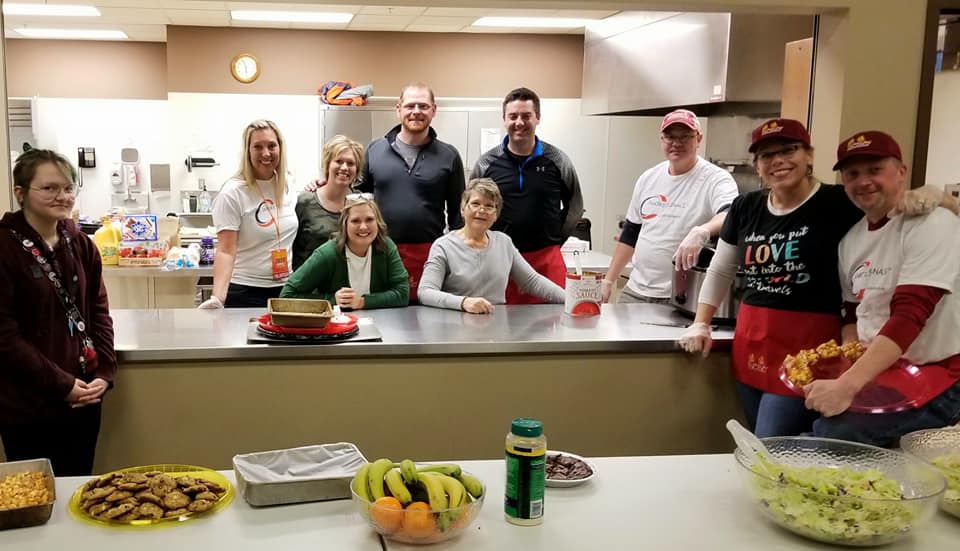 Smoke Signals volunteers recently served a spaghetti dinner as part of the Community Plate program.