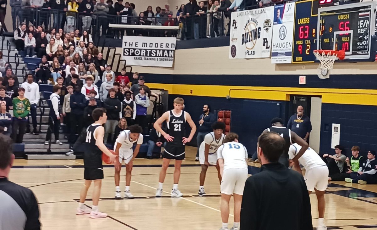 Cade Wozney lines up for a free throw against Minnetonka on March 8, 2025. Randy Geister / PL News Compass