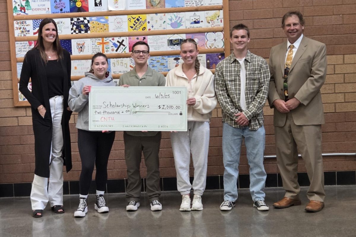 Pictured, from left to right are: Drug and Alcohol Prevention Coordinator Lisa Sitzmann, Emma Marshall, Calvin Capelle, Hannah Helberg, Joseph Schoemer and Scott County Attorney Ron Hocevar. Not pictured is award winner Jessica McConnell. (Scott County Attorney's Office)