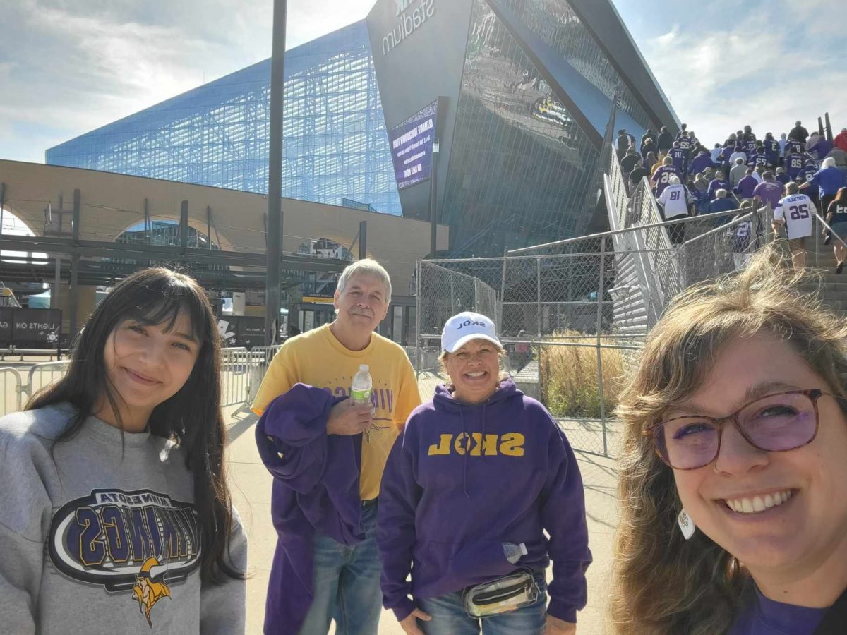 Raffa Lotito experienced Vikings tailgating in December with Jim, Lori and Katie Wencl. Submitted photo