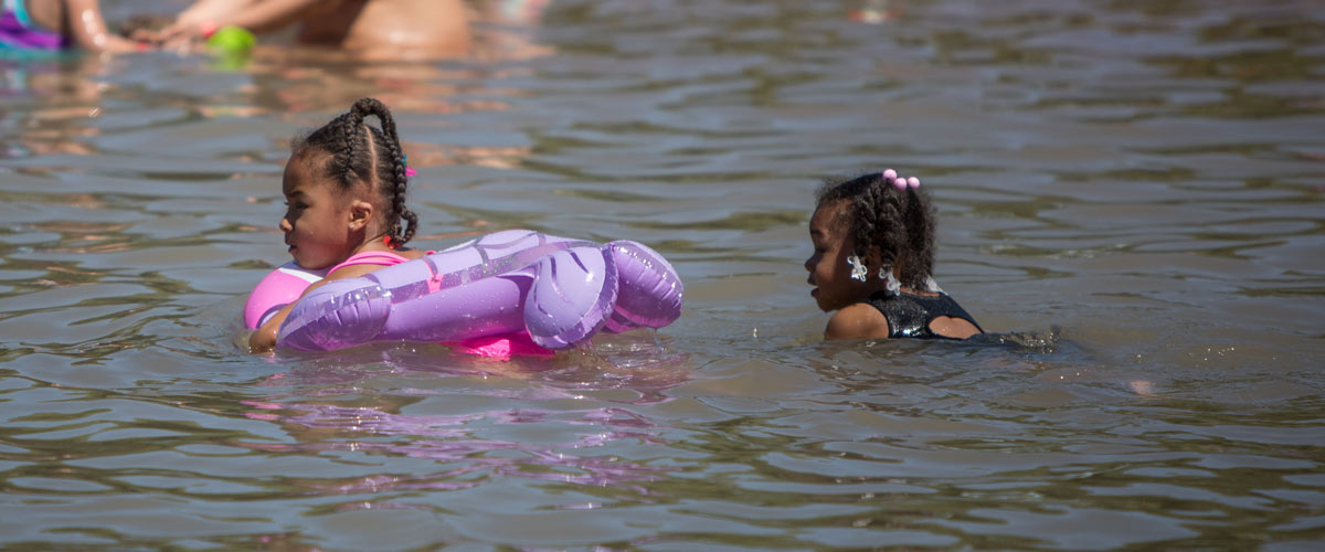The swimming beach located in Cleary Lake Park is a popular spot to cool off during the summer months. Courtesy image / Three Rivers Park District