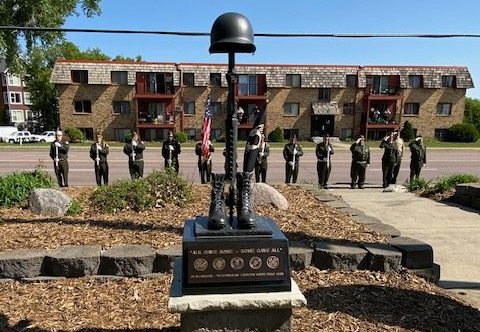 The Prior Lake VFW Honor Guard's salute ended Monday's ceremony.