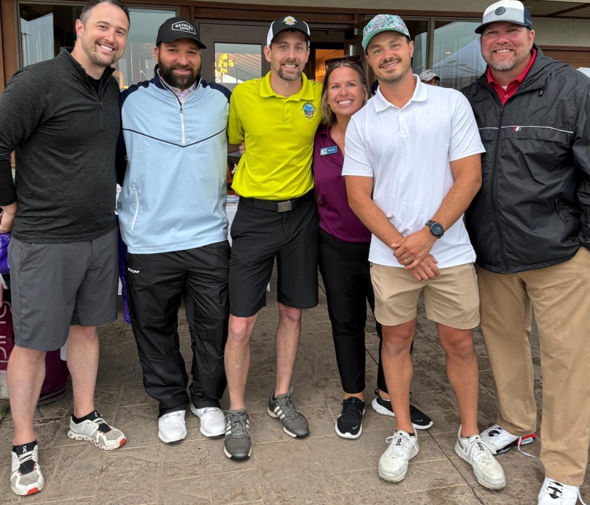 Nick Kelch, BJ O'Brien, Shane O'Keefe, Jenni Mor, Andrew Petkoff and Mike Buckingham-Hayes enjoyed golfing in last year's chamber tournament. (Prior Lake Chamber of Commerce)