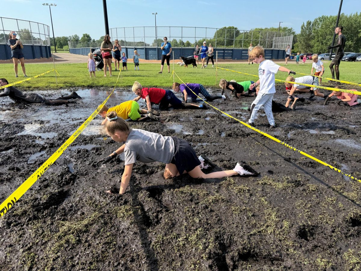 It was slow going for some of the Muddy Buddy Run participants on this obstacle course. (Photos by Jeffrey DeMars, City of Prior Lake)