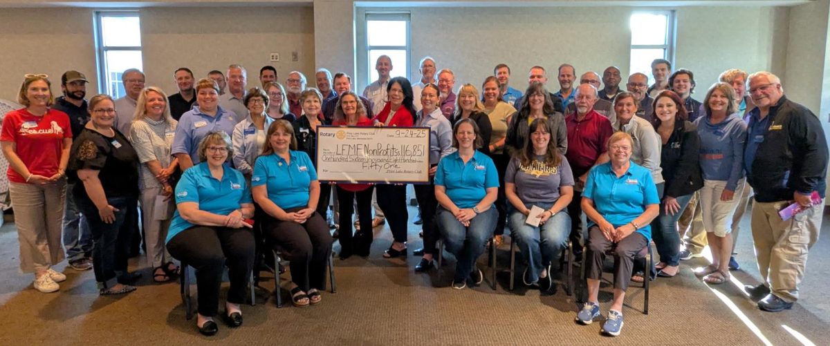 Prior Lake Rotary presented checks totaling nearly $142,000 to local non-profit organizations for their help in making Lakefront Music Fest a success.