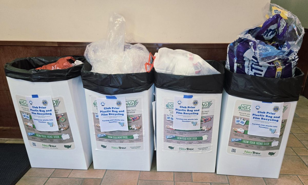 Clean plastics can be dropped off near the entrance to Club Prior.