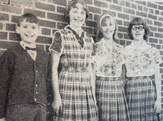 Winners in the 1964-65 Educational ABCs of Industries contest were, from left to right, Mike Farrell, Kathy Anderson, Vicky Noel and Diane Hergott. Not pictured is David Battis.