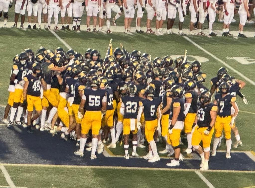 The Prior Lake Lakers huddle prior to a game against Shakopee on Oct. 3, 2025. The Lakers were bounced from the 2025 playoffs by Minnetonka on Halloween.