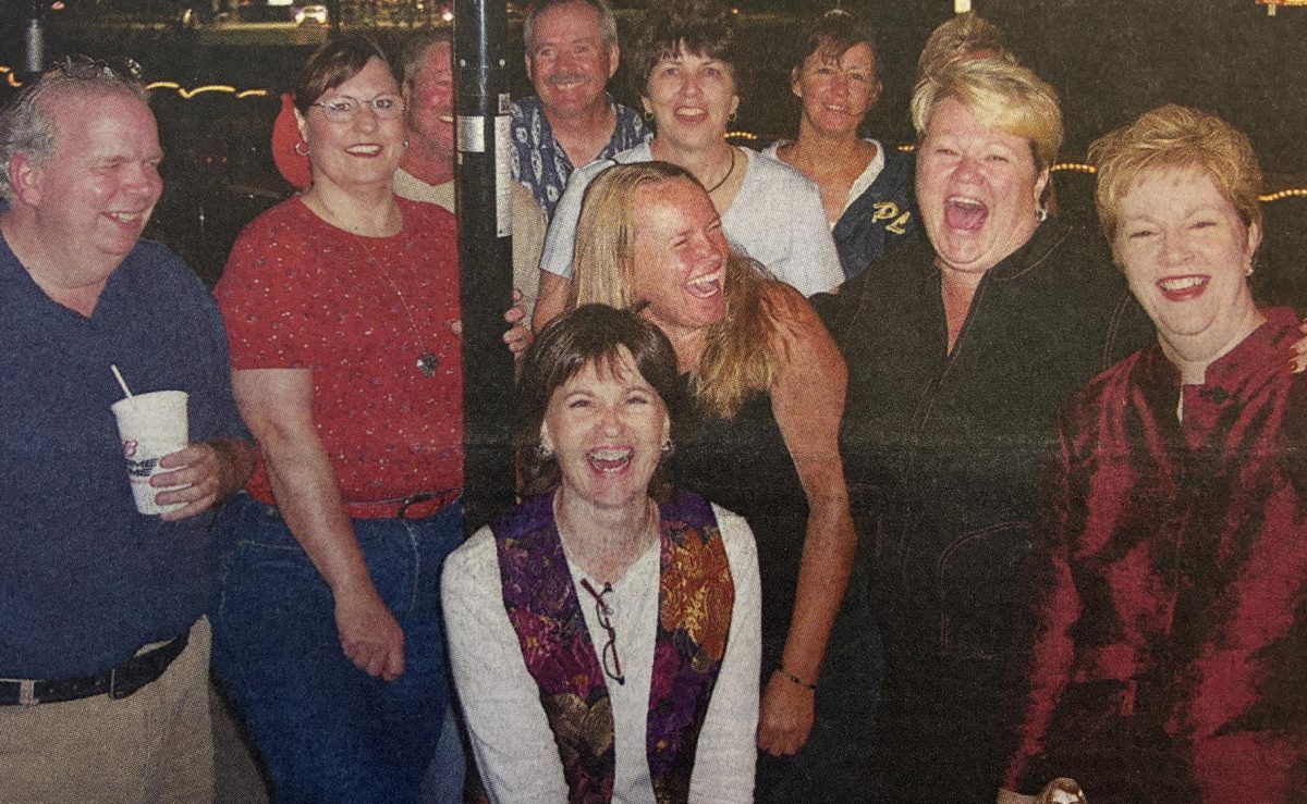 Members of Prior Lake High School's Class of 1973 got together in Savage in 2006 after connecting via "The Web." Pictured in the back row are Rick Garland, Cheryl Clark, Jeff Davis, Ray Loftus, Connie O'Keefe, Cindy (Seibert) Boegeman. In the front row are Connie (Muelken) Carlson, Darcy (Johnson) Arone, Lorrie (White) Lutz and Barb (Ramberg) Koehnen.