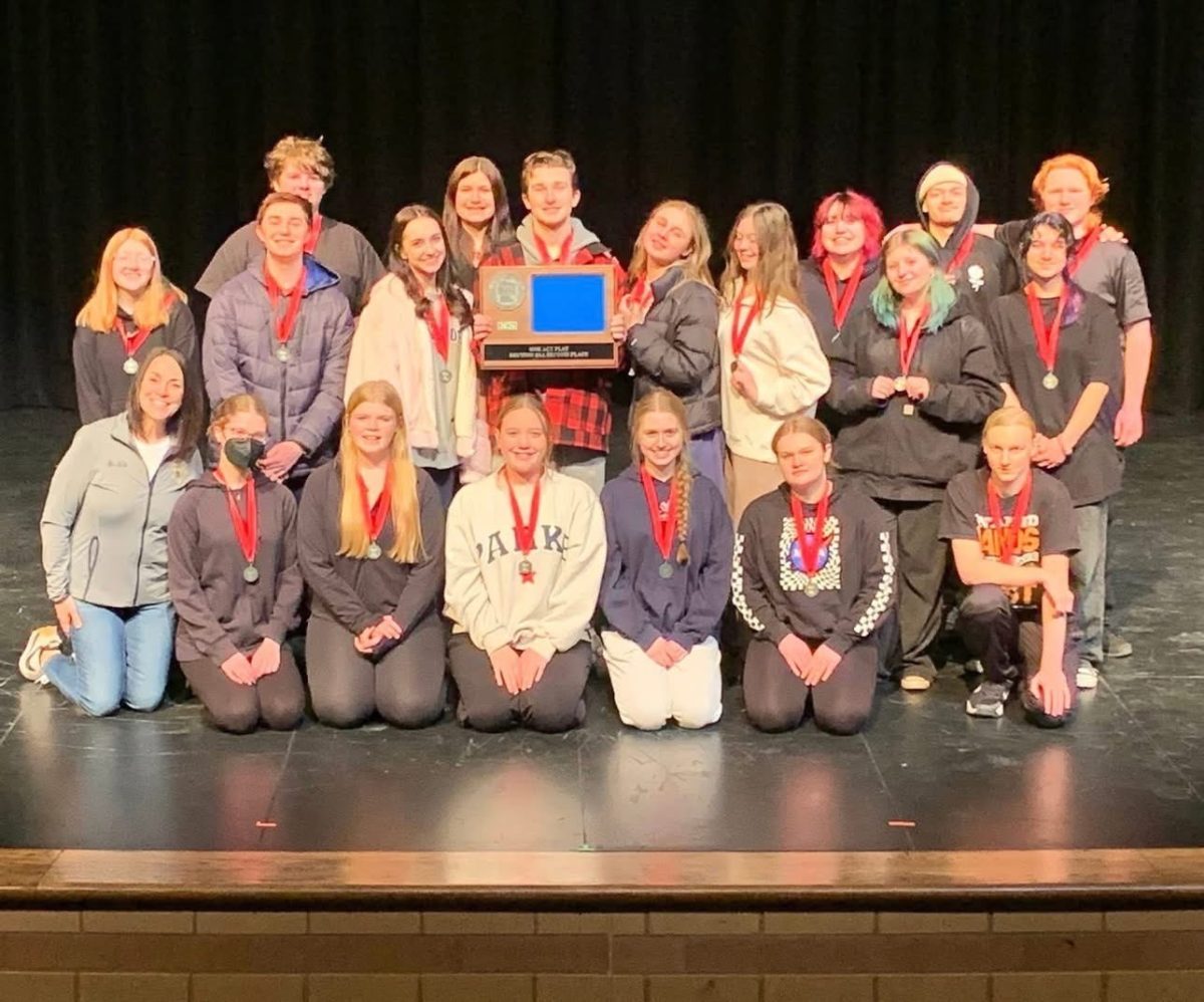 The cast and crew of Owl Creek brought home a second place trophy and medals at Section Finals held in Shakopee on Jan. 31.  (Photo by R.Weaver Photography)