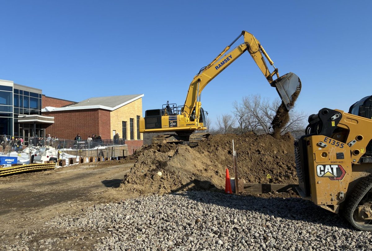 Lots of dirt was moved next to Prior Lake City Hall during the "Little Diggers Watch Party" held Feb. 26.