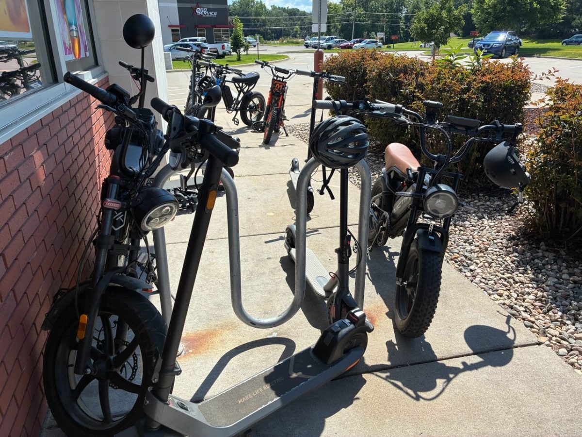 E-bikes are a common sight throughout the city.