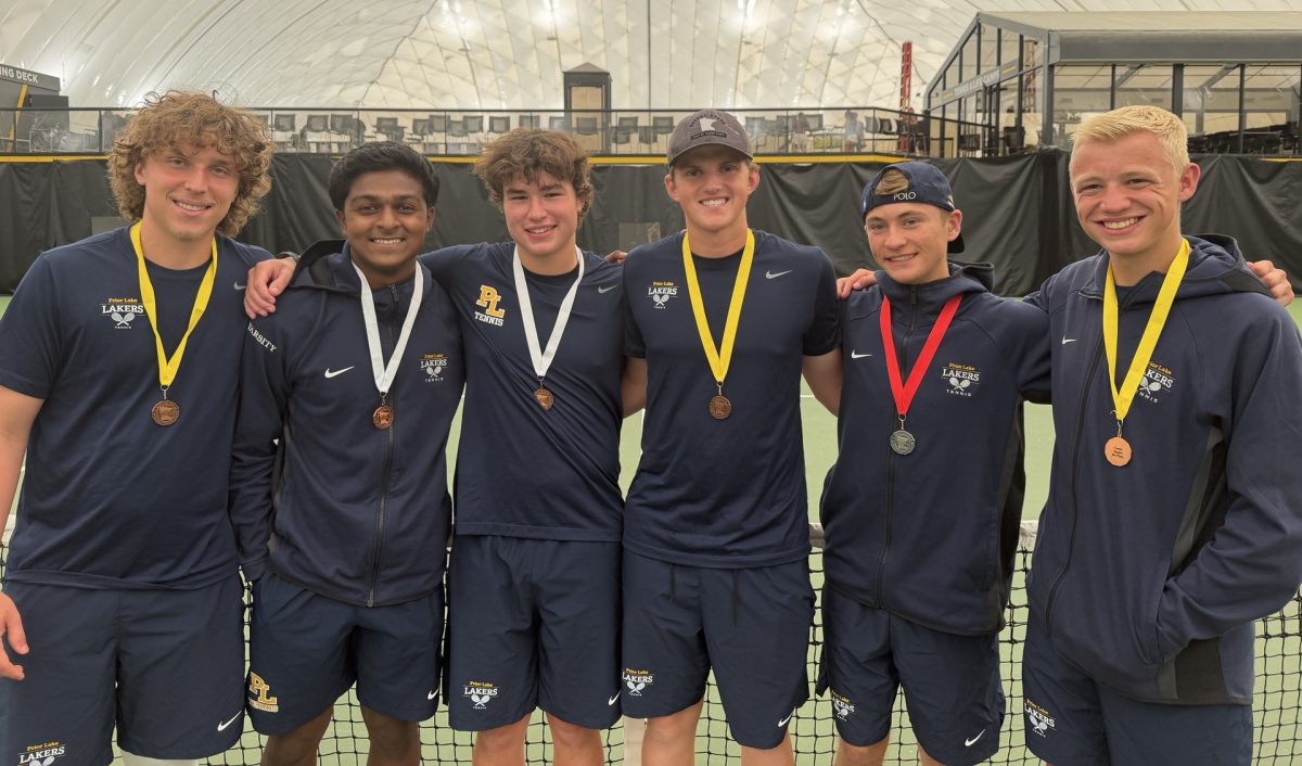 For the first time in school history, every single Prior Lake entry advanced to the final day of the Section 2AA Individual Tournament. From left to right are: Dallas Handevidt, Tarun Gopi, August Adams, Andy Klema, Jack Williams,  and Sam Williams. Jack Williams earned a trip to the State Tournament being held on June 4.
