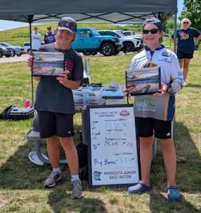 The team of Charlie Heinemann and Charlie Coffman claimed the top spot in the Waconia fishing tournament.