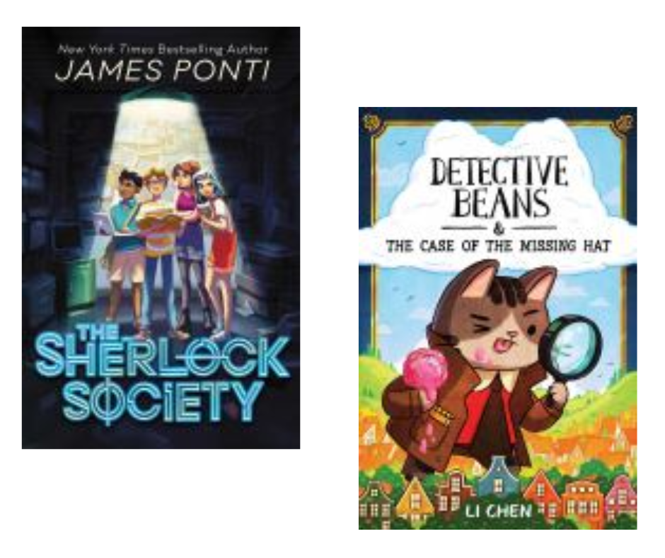 Kids can join the book club with detective books featuring Sherlock Society and the Detective Beans series.